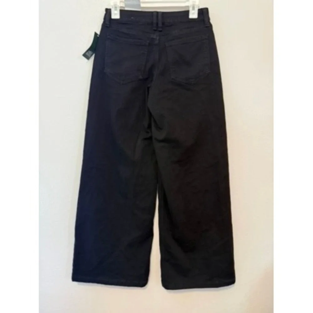 Wild Fable Womens Mid Rise Ultra Wide Leg Jeans Black High Stretch Size 2